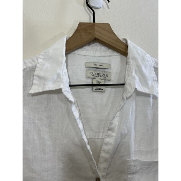 Linen Button Up Top M Minimalist Coastal Resort Palm Rustic Boxy Lagom Beach Air - Picture 4 of 14